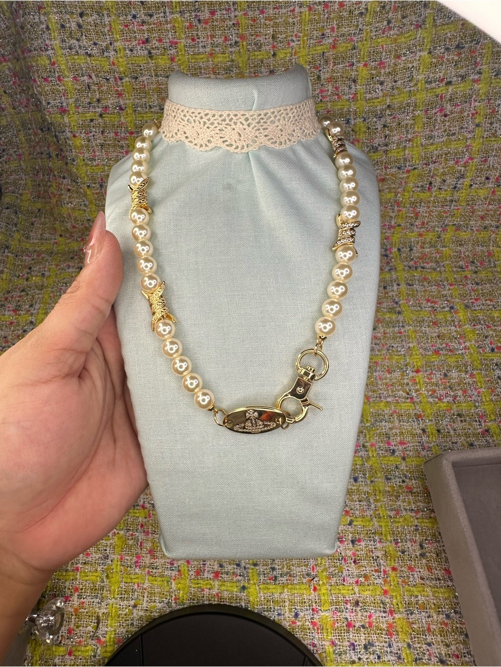 AA great Gold & Pearl Link Necklace - Women's Fashion Jewelry